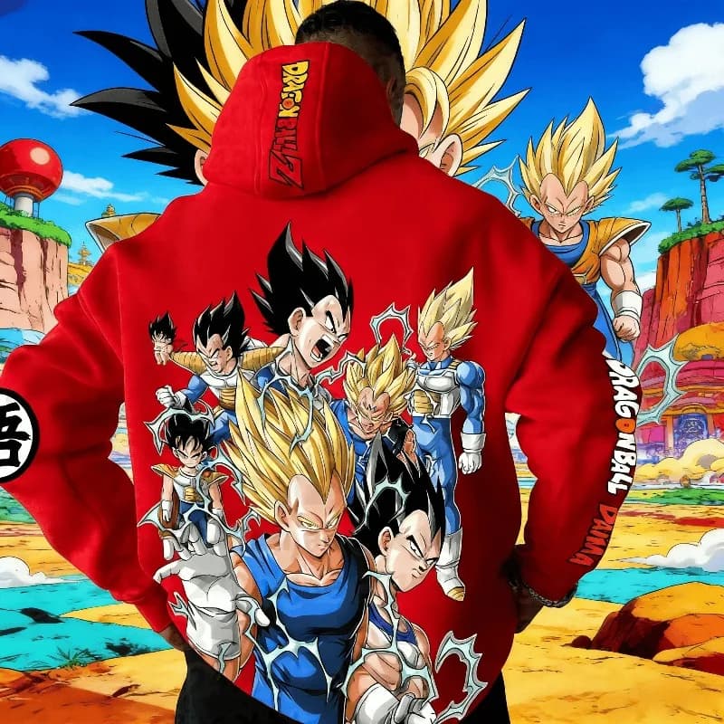 Felpa con Cappuccio Dragon Ball - Comfort in Cotone Premium, Elasticizzata, Calda e Traspirante, Stampa Elegante, Cappuccio per Ogni Condizione Meteo, Alla Moda