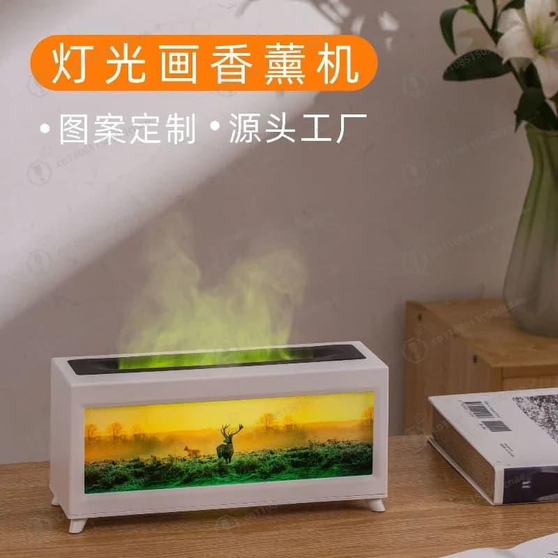 simulazione colorata, macchina per aromaterapia a fiamma, macchina per fragranze domestiche, diffusore di oli essenziali, umidificatore a fiamma da tavolo
