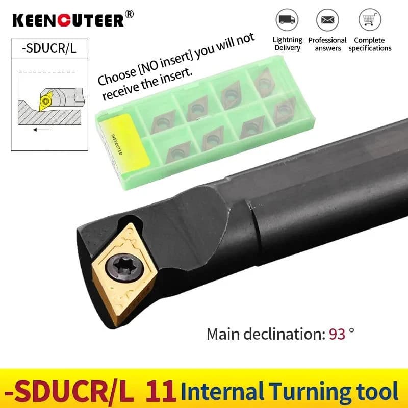 1pc S16Q-SDUCR11 S20R-SDUCR11 S25S-SDUCR11 Internal Turning Tool Holder DCMT Carbide Inserts Lathe Bar CNC Cutting Tools Set