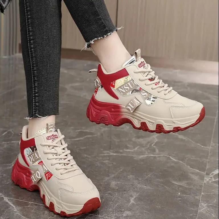 New women shoes, casual sneakers with thick sole, versatile, raised, breathable, wear-resistant, sports and casual, thi