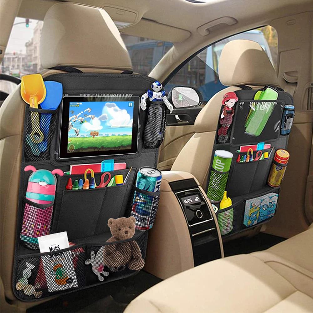 Organizer per Sedile Posteriore Auto con Protezione Antigraffio e Supporto per Tablet Touch Screen, per Bambini