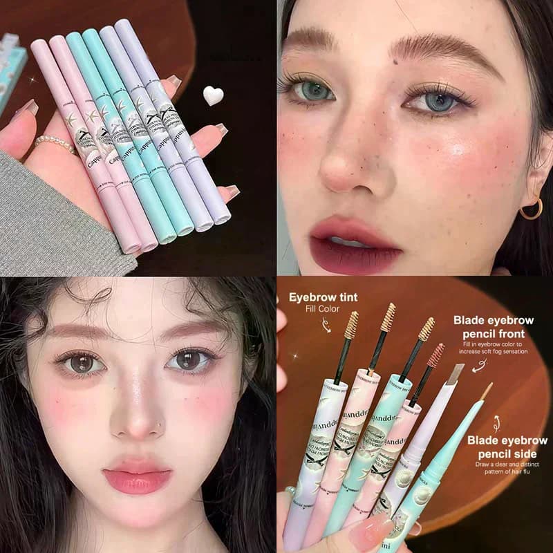 Cappuvini 3D Eyebrow Coloring Cream Grey Brown Double Head Eyebrow Pen Long Lifetime Waterproof Eyebrow Pen Mascara Better