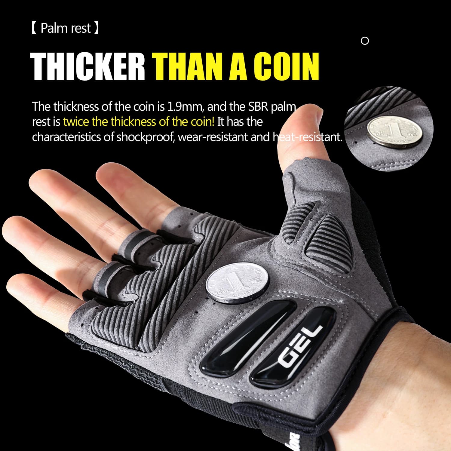 Cycling Gloves MTB half summer fingers Fitness Gloves for wear-resistant sports bikes breathable liquid silicone shock absorbers black