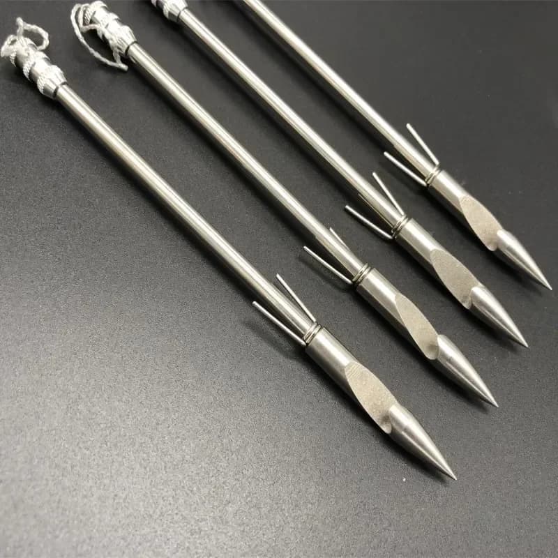 4 Pezzi Dardi da Pesca 144mm in Acciaio Inossidabile, Punte per Frecce da Fionda, Punte da Caccia F3187-LJX