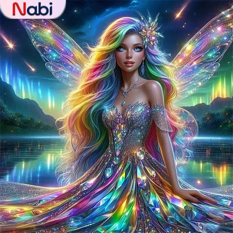 Nabi Diamond Embroidery Woman Portrait Diamond Painting Elf 5D DIY Diamond Mosaic Wing Picture Of Acrylic Kits Handicraft