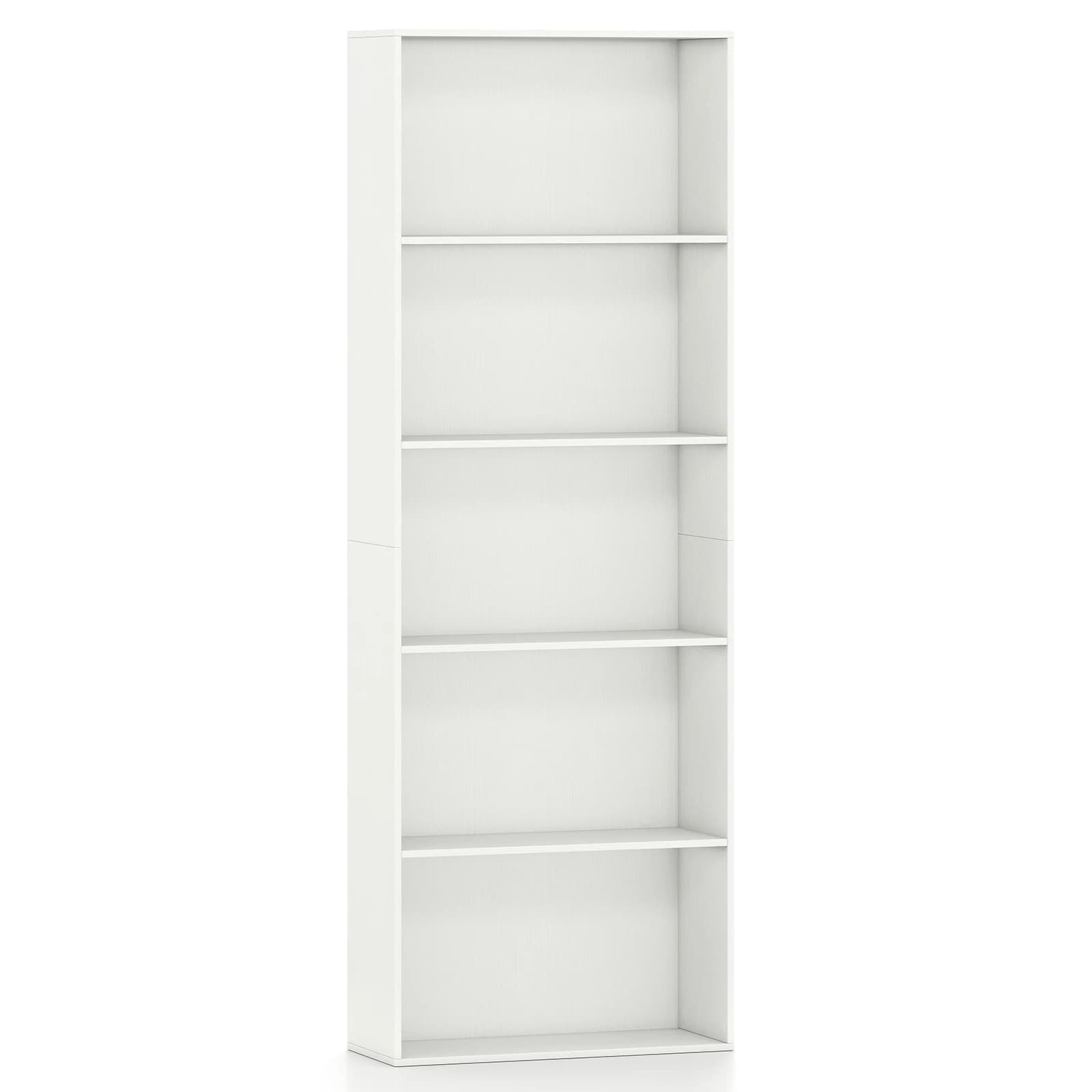 5-Tier Freestanding Open Bookshelf w/ 2 Anti-tipping Devices for Living Room