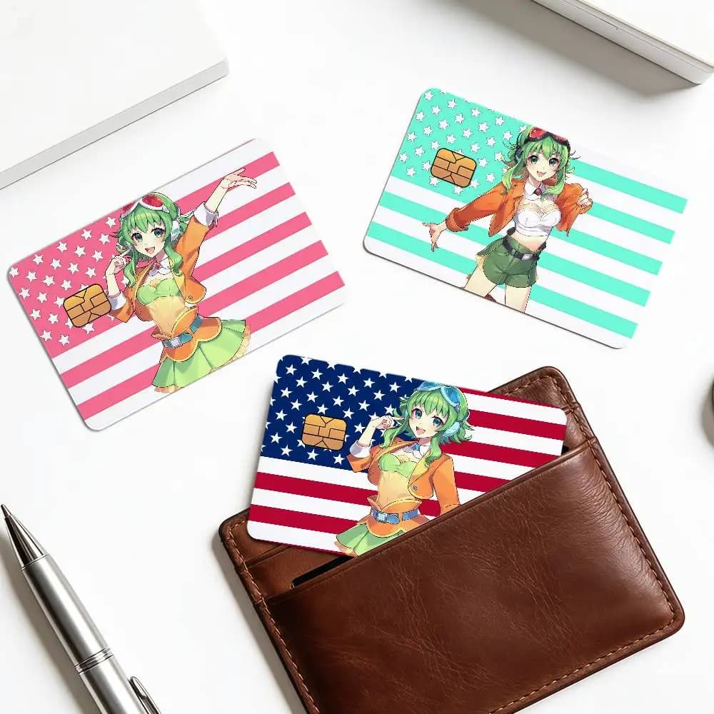 Adesivo Decorativo per Carte Bancarie V-Vocaloid M-megpoid Gumi, Cantante Virtuale Anime Girl, Regalo per Studenti