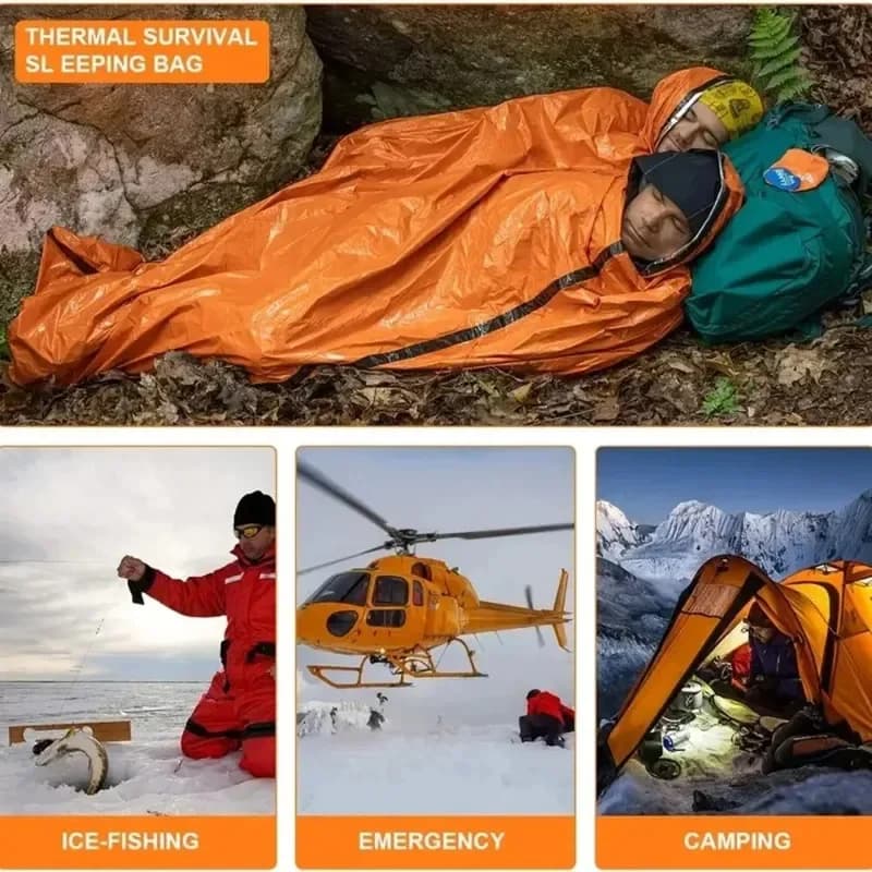 Emergency sleeping bag Thermal blankets in Mylar ultra waterproof Sacco light survival fur Keep warm for camping hiking