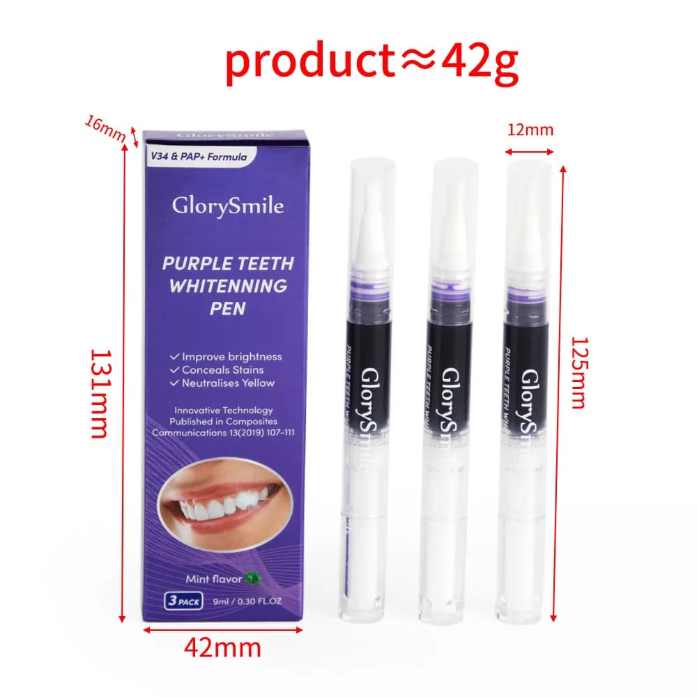 Meiya Penna Sbiancamento Dei Denti Essenza Gel Sbavature Stile Strisce Sbiancanti Dei Denti Viola Penna Per La Pulizia Dei Denti Rimozione Della Placca Dentale