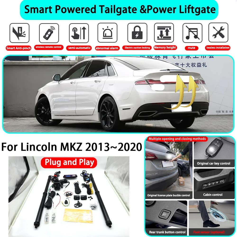 Kit di Sollevamento Elettrico Automatico del Portellone Posteriore OEM per Lincoln MKZ 2013~2020, Chiusura con Chiave, Plug and Play