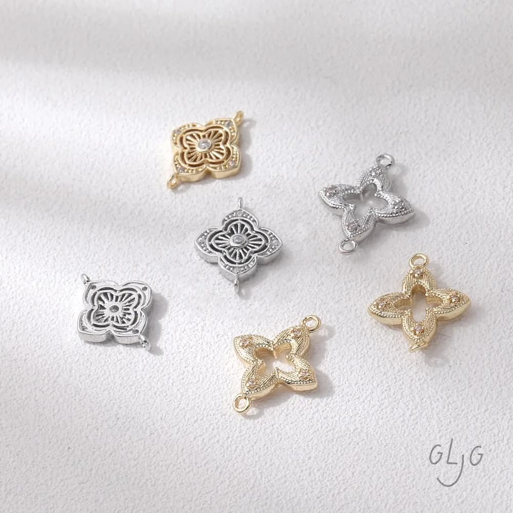 6 pieces of necklaces and bracelets for jewelry results, handmade diy components, 14k gold plated brass accessories