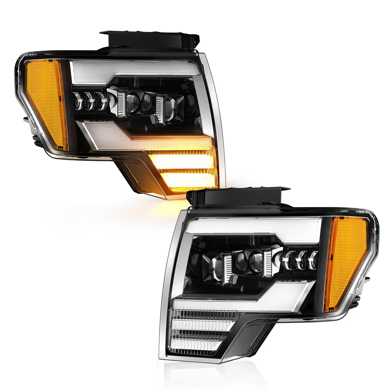 2009-2014 for F150 Raptor Headlight Assembly with 5 Lighting Modes Turn Signal & DRL LED Headlights Low Beam & High Beam