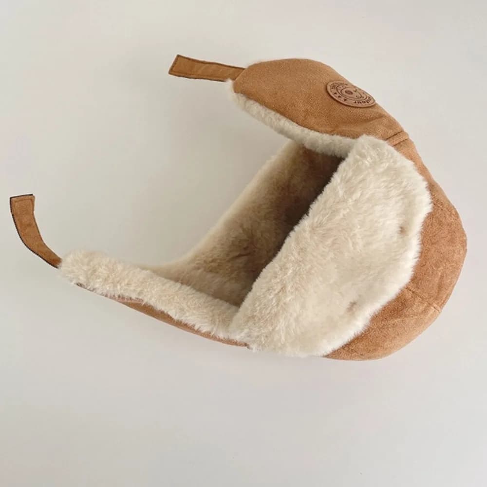 Cappello da Sci Invernale con Occhiali Integrati, Berretto da Pilota con Orecchie di Orso, Caldo e Antivento