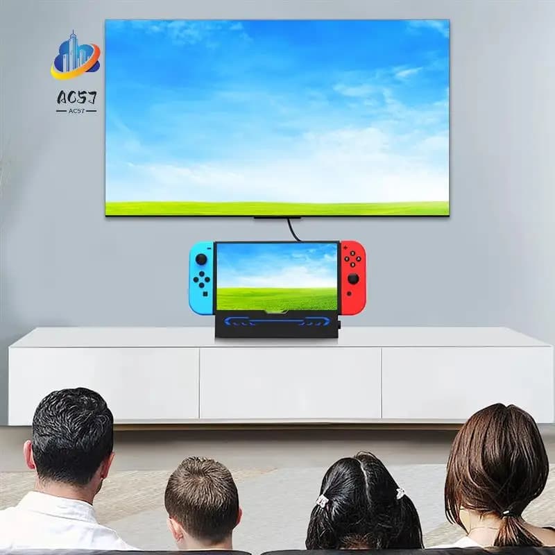 Docking station per caricabatterie AC57-Switch per accessori Nintendo Switch OLED/Switch, docking station per TV portatile con adattatore 4K