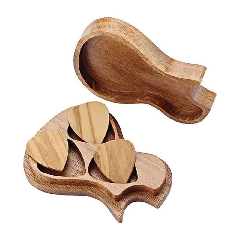 Guitar Wood Picks With Box Collector Custom Logo Guitar Picks Suit Music Gift For Music Lover