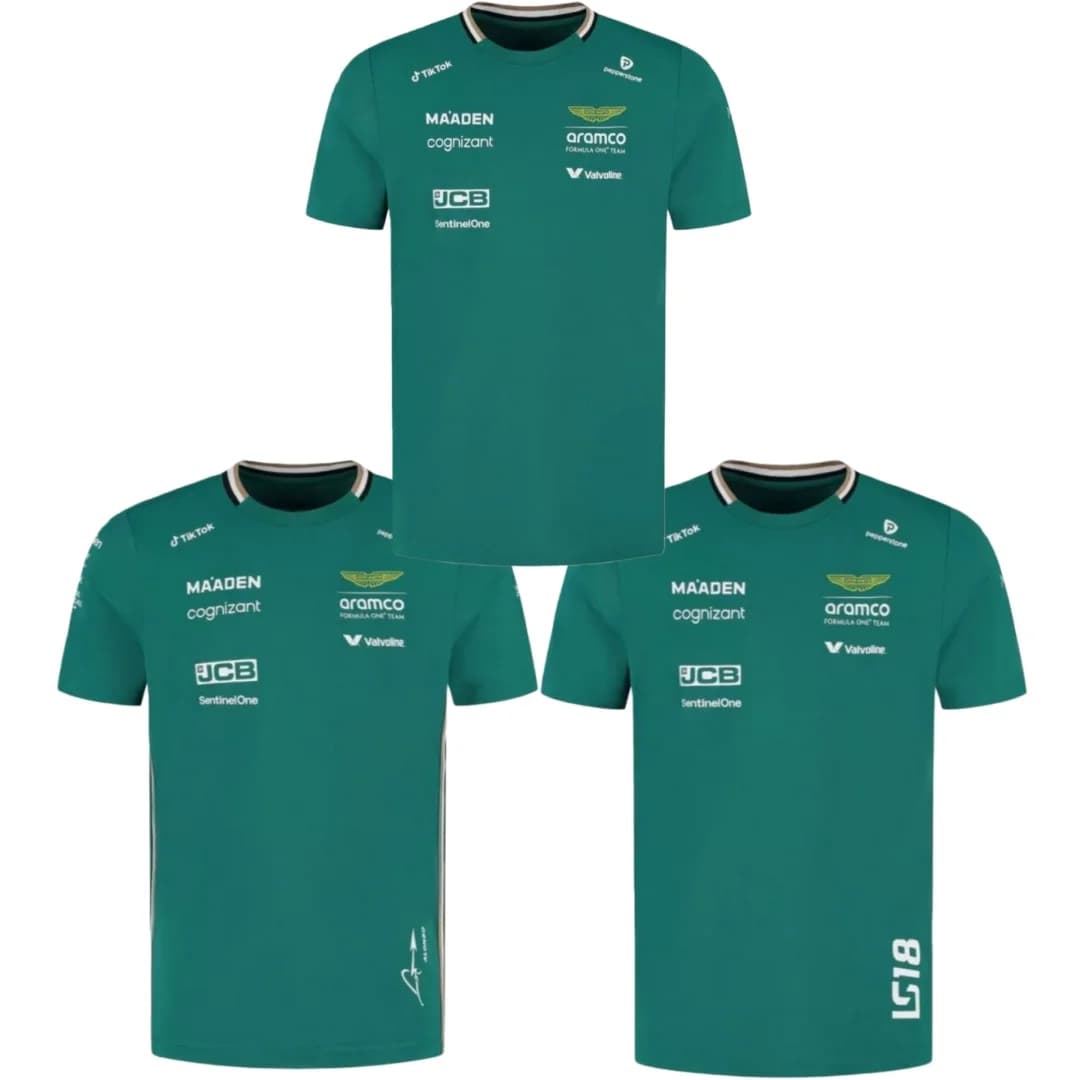 Aston Martin 2026 Fernando Alonso Lance Stroll Driver Estate Casual Moda T-Shirt Traspirante Tee Camiseta Masculina Harajuku