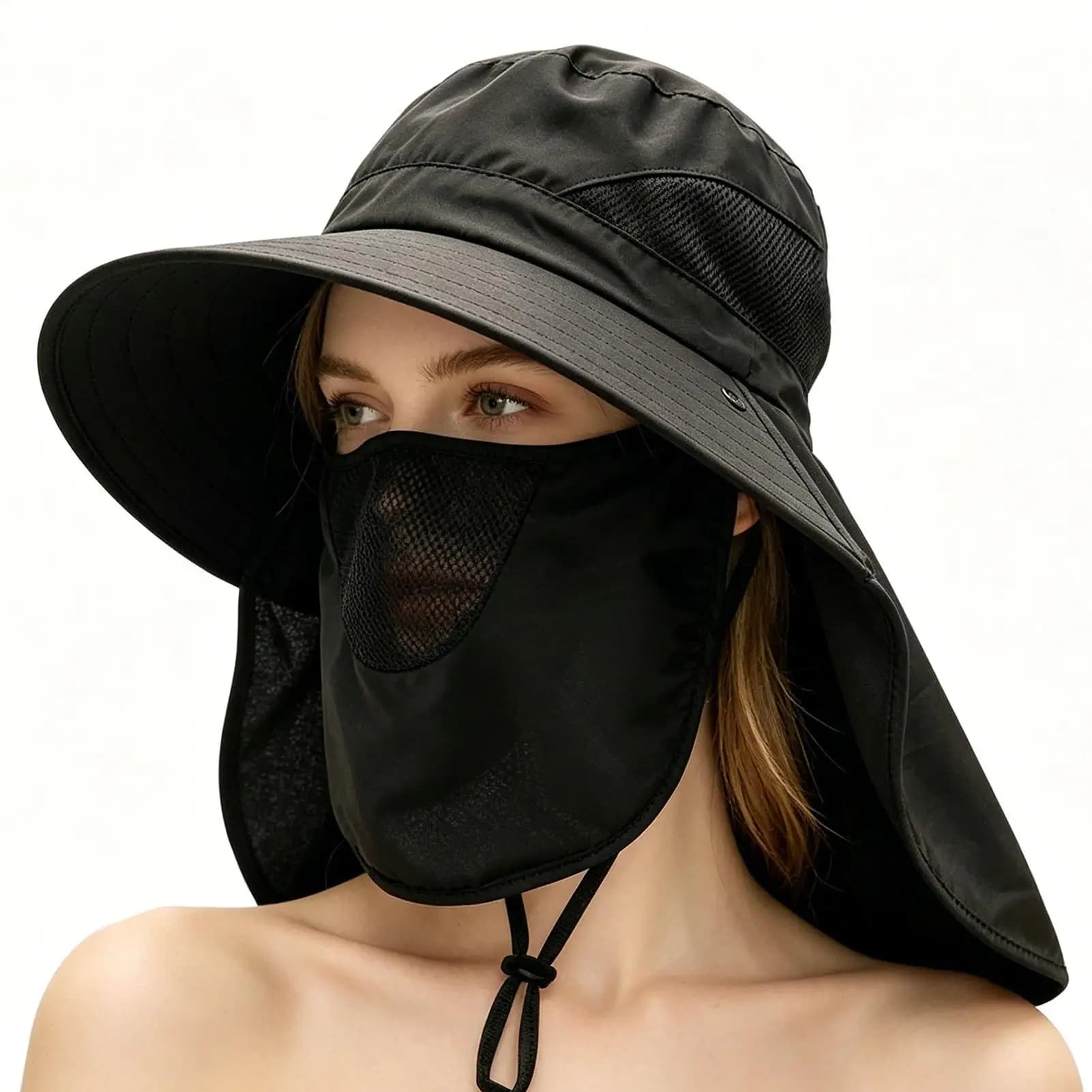 Cappello da sole da uomo, cappello da pesca, cappello estivo protettivo per viso e collo, cappello da pescatore con protezione UV, cappello da sole estivo, cappelli da escursionismo estivi