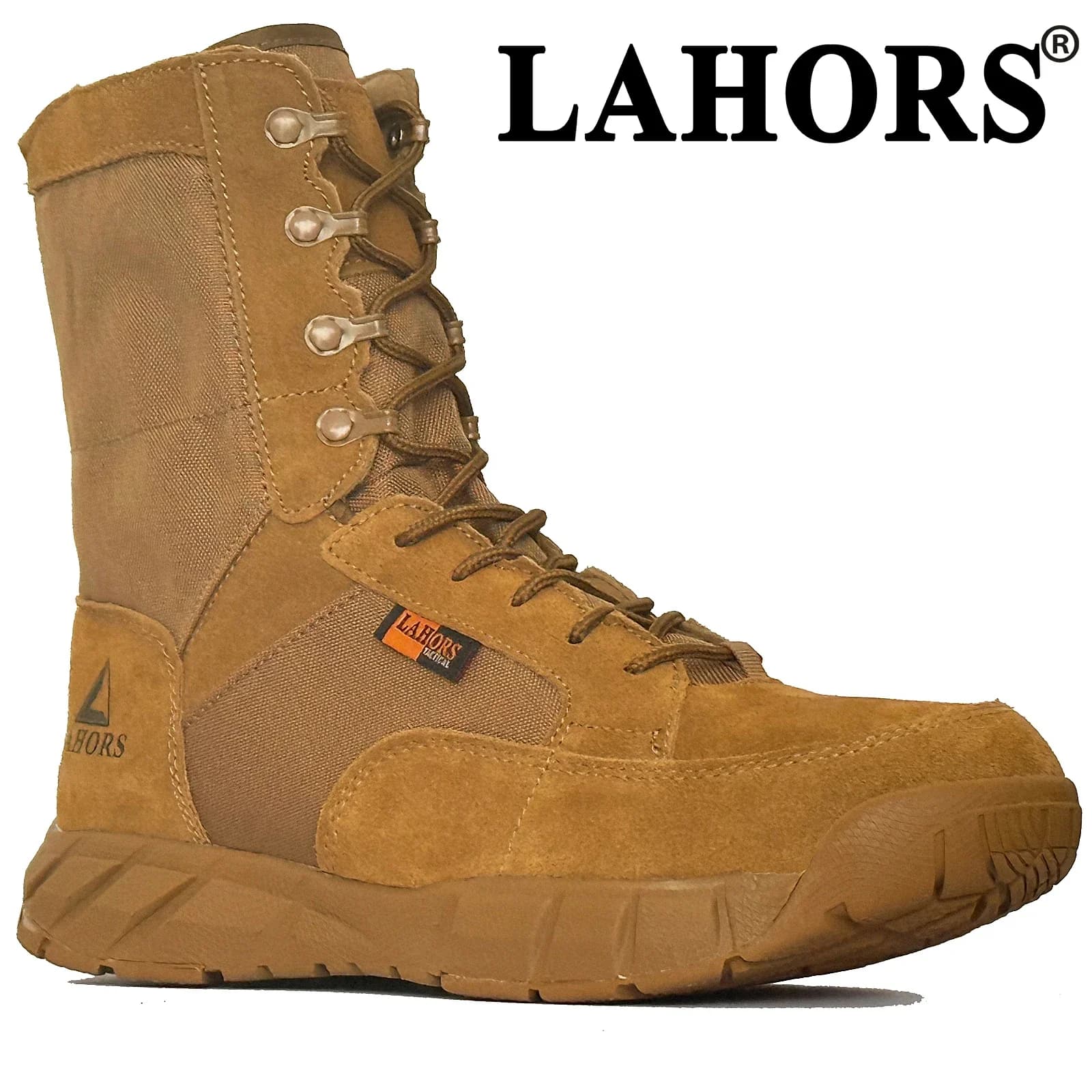LAHORS ® Stivali tattici da uomo leggeri originali con zip Scarpe da allenamento traspiranti per escursioni all'aperto impermeabili con lacci