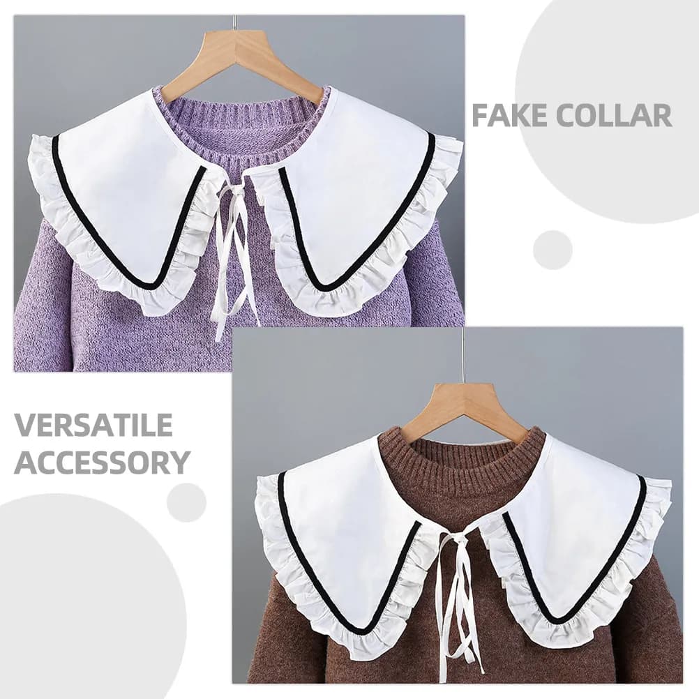 Colletto finto staccabile per donna, stile navy, accessorio per camicetta alla moda, morbido, confortevole, resistente alle deformazioni, facile da pulire