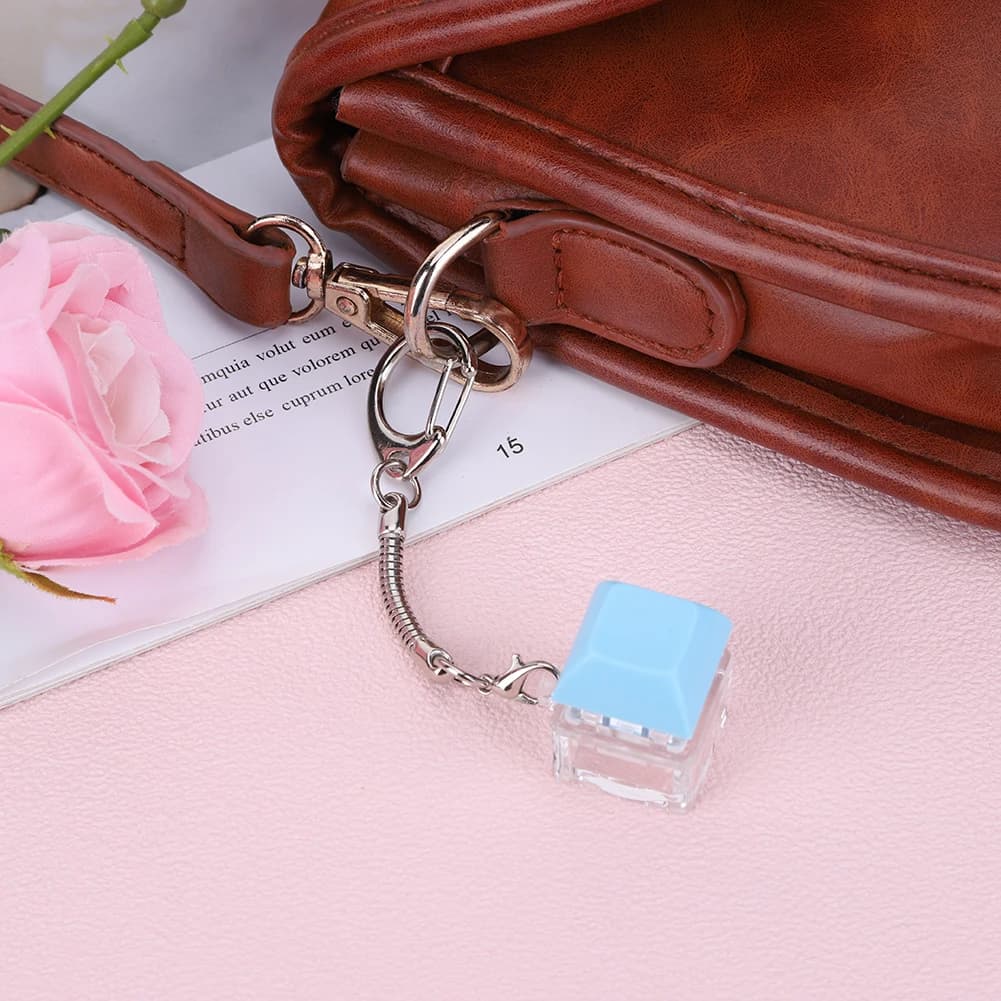 Keyboard Fidget Keychain 1 Key Keyboard Decompression DIY Mechanical Keyboard Keychain Button Gifts for Men