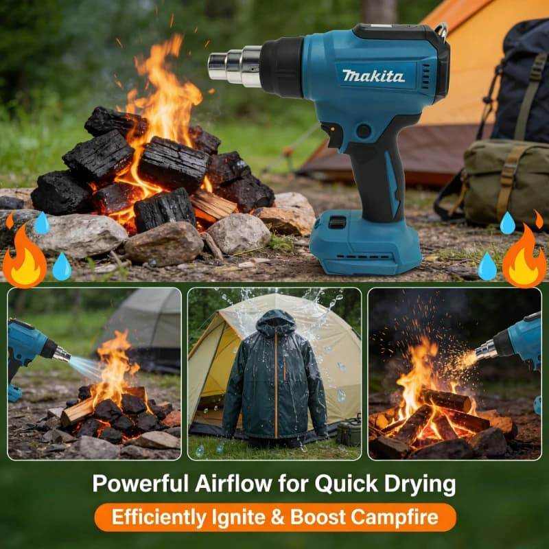 Makita 18V Heat Gun 550°C, Variable Temp LED Readout, Portable Soldering/Shrinking Tool (Battery Sold Separately)
