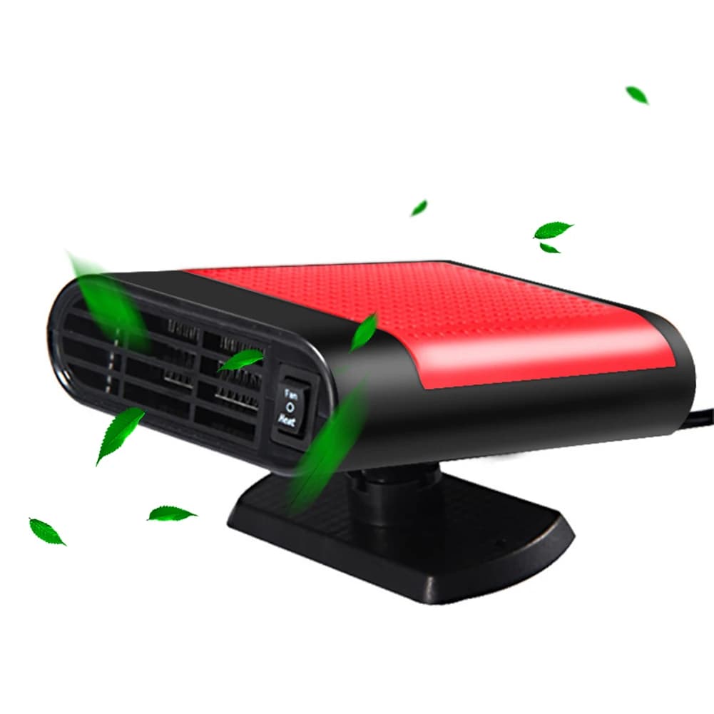 Ventilatore Elettrico per Auto 12/24V, Riscaldatore Girevole a 360° per Parabrezza, Sbrinatore e Antiappannamento, Ventilatore Riscaldante per Auto