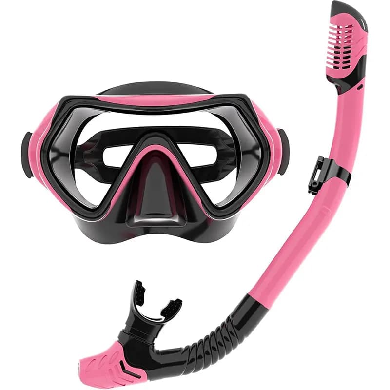 Adult Snorkeling Equipment with Dry Upper Snorkeling 180 Degree Tempered Glass Snorkeling Equipment Great Vision