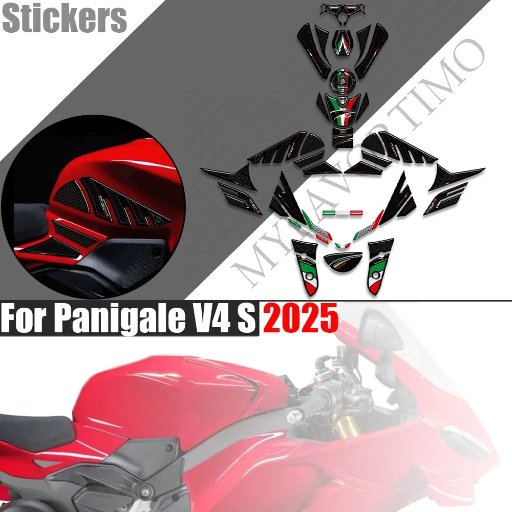 For Ducati Panigale V4S V4 S 2025 Protector Motorcycle TankPad Fuel Tank Pad Sticker Moto Epoxy resin moto Decals PanigaleV4s