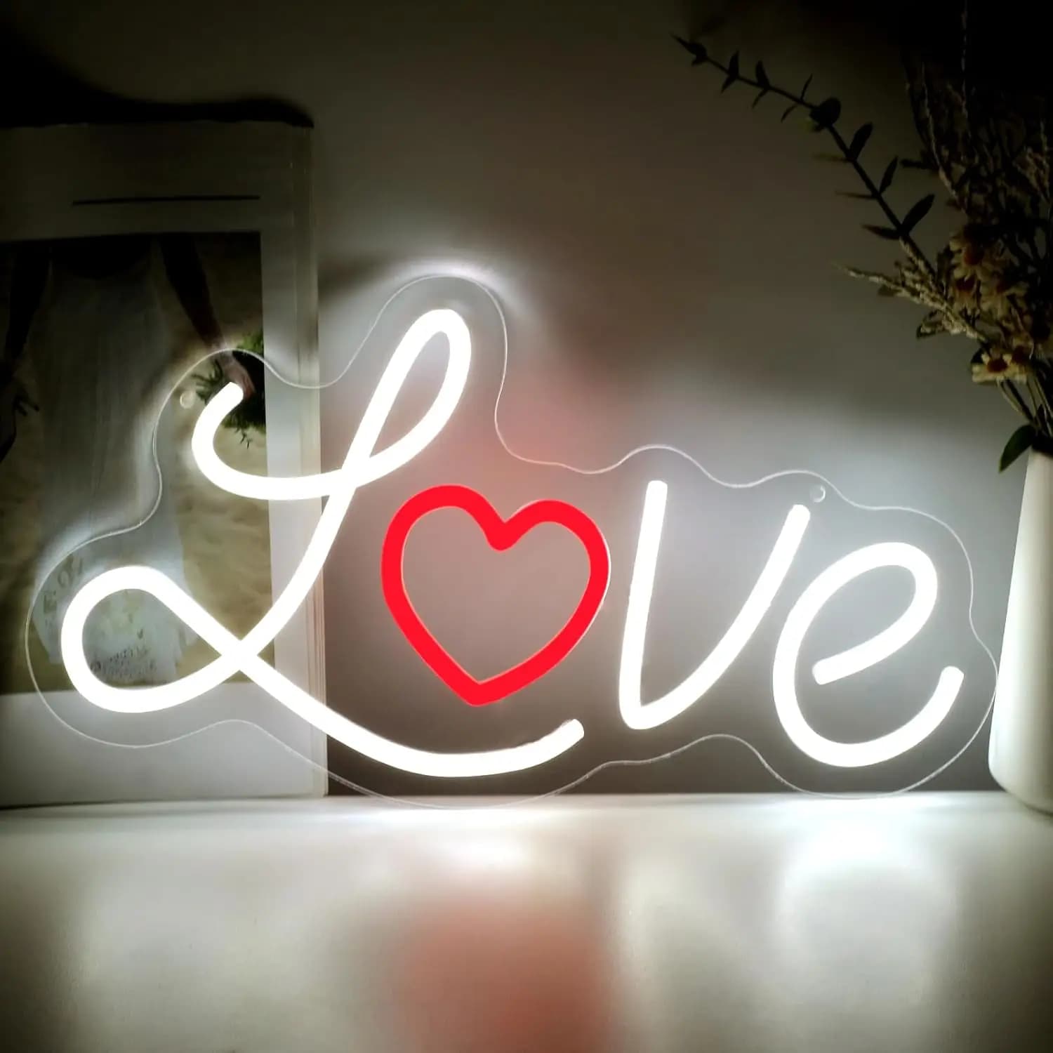 Insegna al Neon 'Love' per San Valentino, Luce LED USB per Decorazione di Matrimoni, Feste, Bar, Garage, Camera da Letto, Regalo di Compleanno, Illuminazione Artistica da Parete