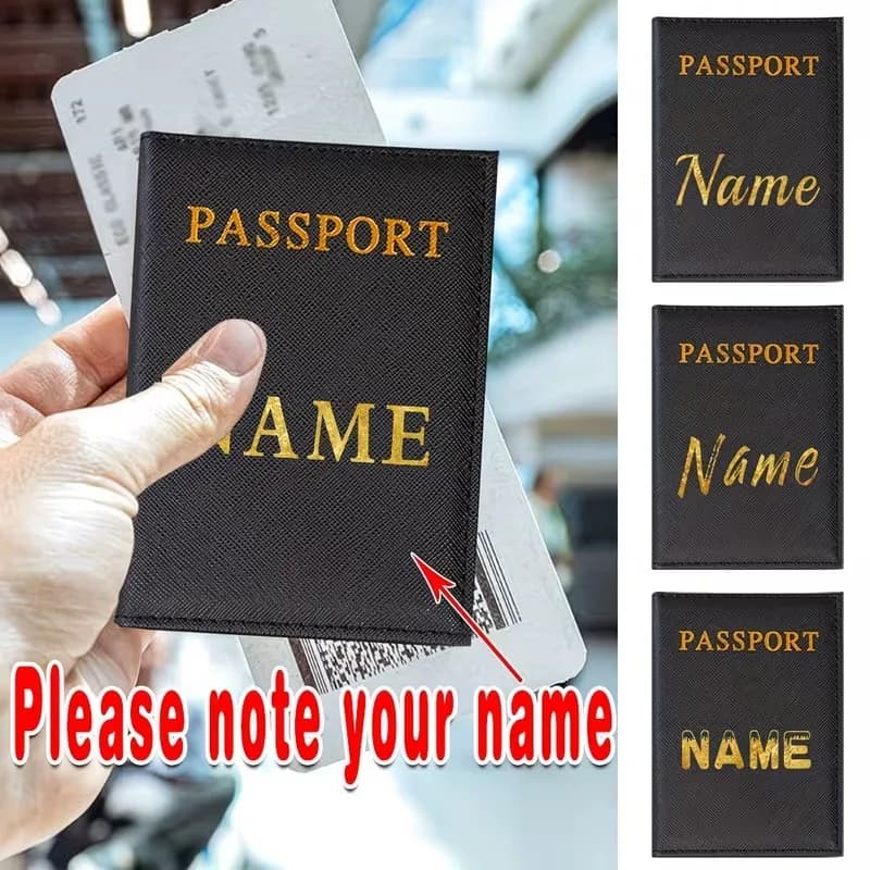 Cuban DIY Name/Letter Passport Holder Suitable for Travel - Synthetic Leather RFID Blocking Slim Document Wallet