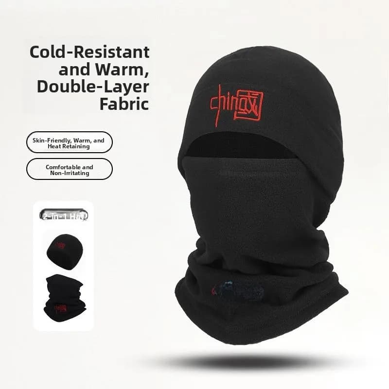Cappello invernale in pile ispessito per ciclismo ed escursionismo, cappello tattico da uomo antivento e caldo con maschera facciale universale a cupola rotonda