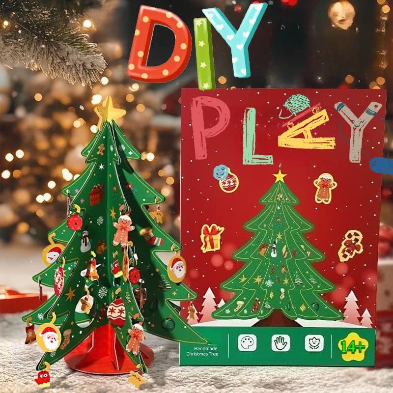 DIY Christmas Tree Craft Kit 3D Paper Xmas Tree Making Set for Children Holiday Party Handmade Educational Toy Gift