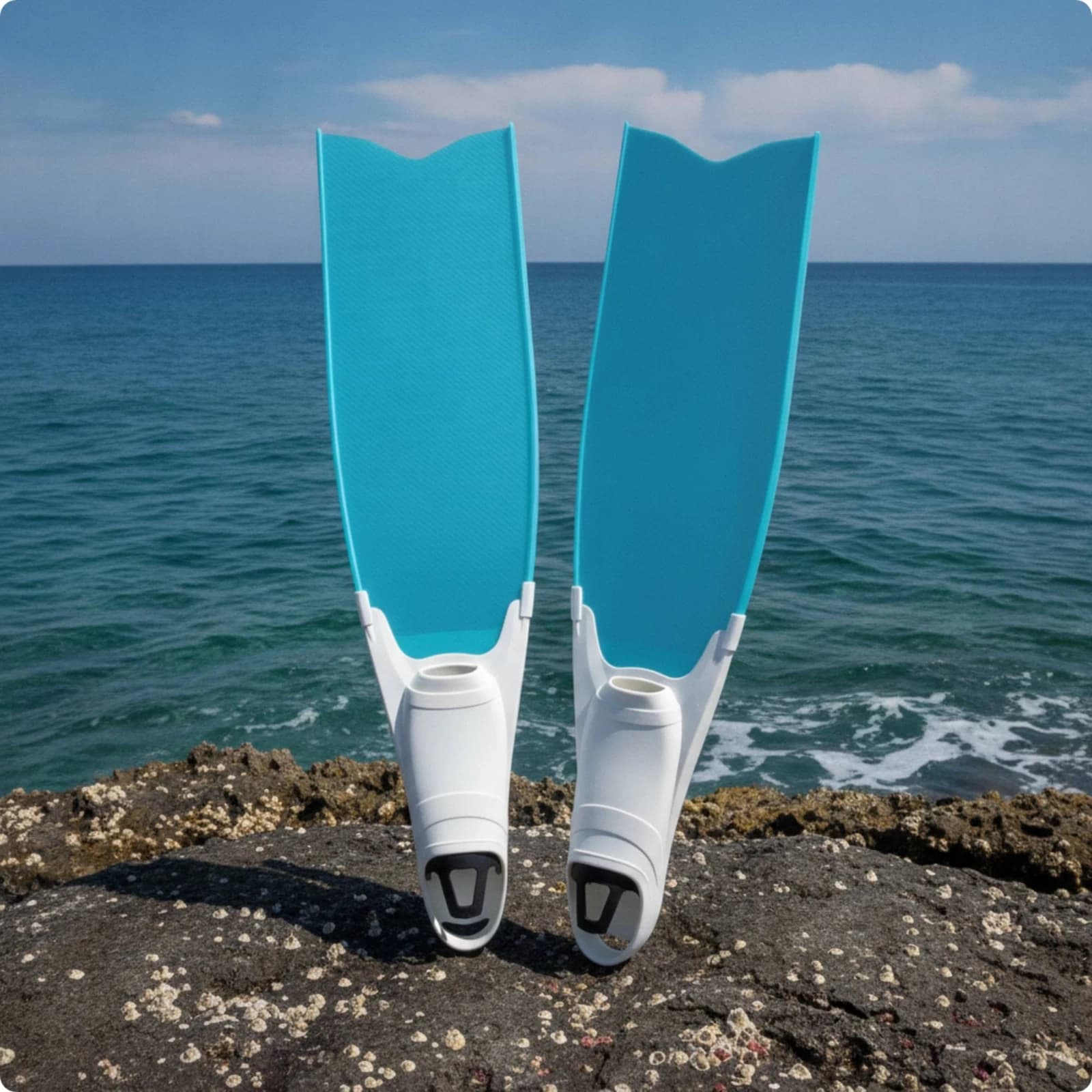 Long Blade Full Foot Pocket Fins Streamlined Snorkeling Fins with Full Foot Pockets Powerful Comfortable for Freedivers