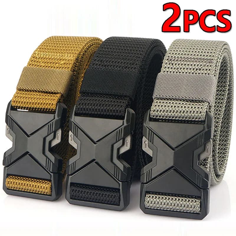 Cintura Tattica da Uomo in Nylon Intrecciato, Cintura Militare per Allenamento all'Aperto, Cintura Casual in Tela per Pantaloni e Jeans con Fibbia