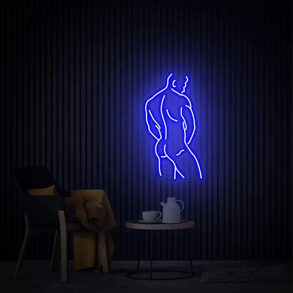 Insegna al Neon Uomo, Insegna al Neon LED con Arte Corporea Maschile, Insegna al Neon per Camera da Letto, Insegna Luminosa da Parete Uomo Muscoloso, Decorazione da Parete per Bar