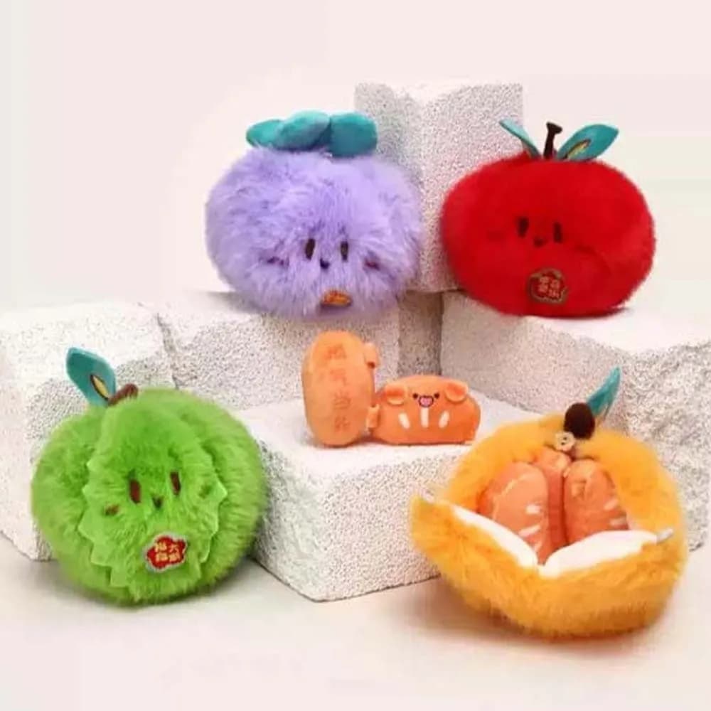 Portachiavi Creativo a Forma di Frutta Morbida Pelabile: Durian, Mangostano, Mandarino - Ciondolo Carino in Cotone PP per Studenti
