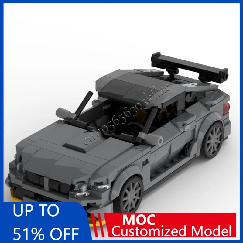 436 PCS MOC Technology Racing Grey Supercar Model Building Blocks Speed Vehicle Bricks Toys Kids Adult Birthday Christmas Gifts