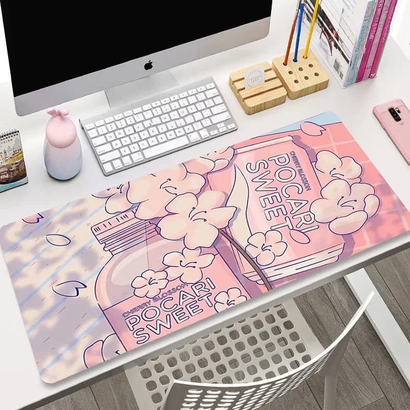 Carino Kawaii Grande Gamer Anime Rosa Mousepad XXL Gaming Mouse Pad Gomma Bordo di Bloccaggio Lavabile antiscivolo Laptop Notebook Scrivania Zerbino