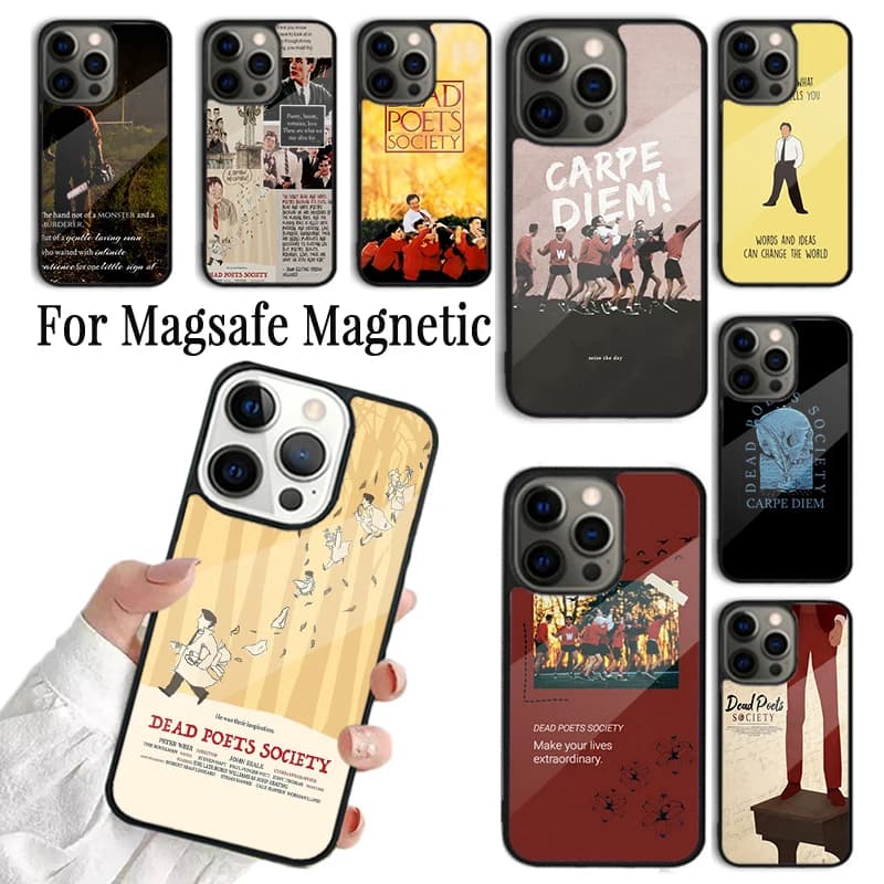 Cover per iPhone Dead Poets Society Five Centuries Of Ver, custodia magnetica per Magsafe, compatibile con iPhone 17 16 15 14 13 12 11 Pro Max Plus
