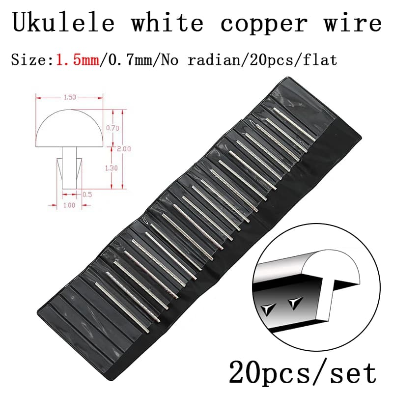 1 Set (21 Pezzi) Tasti tastiera Ukulele Fret Wire Per Ottone Cupronichel nichel argento Accessori materiali di riparazione per chitarra
