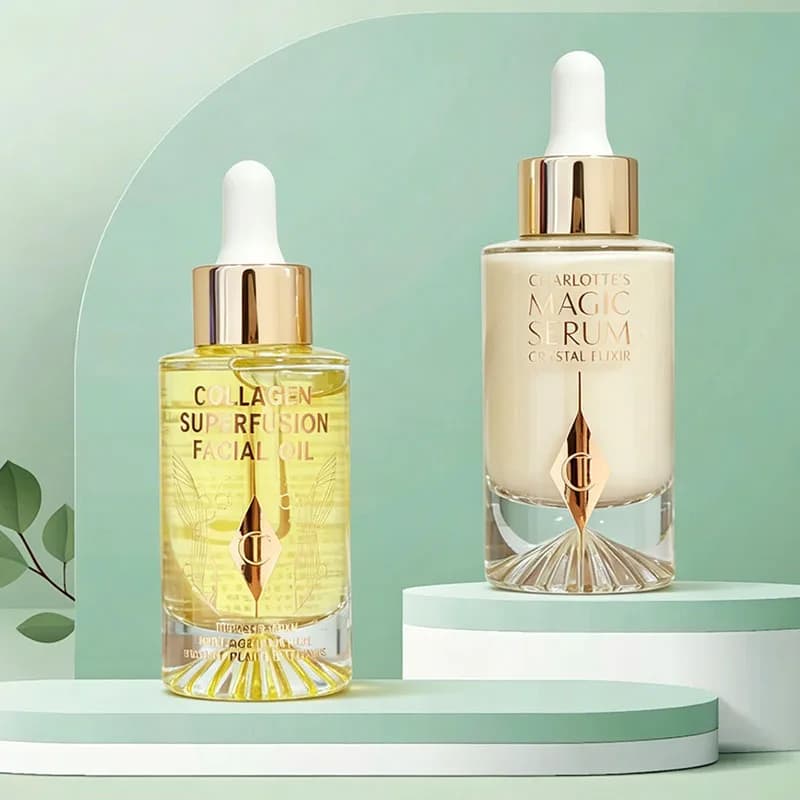 Nuovo Olio Essenziale Viso Superconduttivo al Collagene Charlotte Tilbury, Essenza Magica Diamantata Luminosa, Idratante e Rassodante per la Pelle