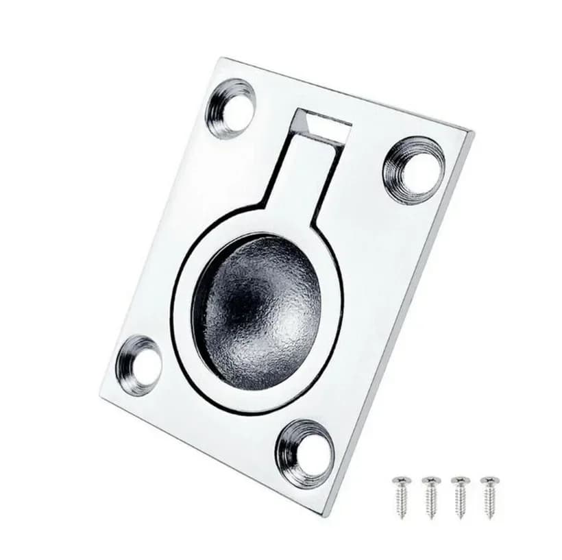 Door ring hardware with wire lifting handle for yachts for marine stainless steel boats 38X48 MM