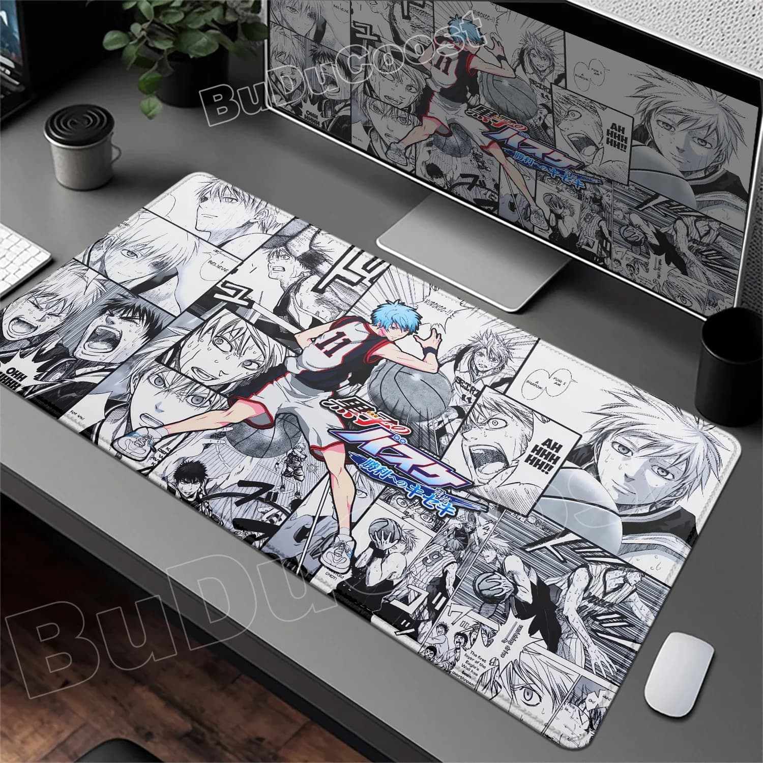 Nuovo Tappetino Mouse Antiscivolo 2026 HD Kawaii Anime Kuroko Basketball, Tappetino Mouse da Gioco Grande XXL per Gamer, Accessori PC