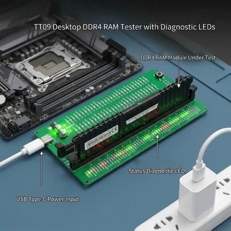 Tester memoria DIMM DDR4 Scheda test memoria DDR4 con indicatore LED Computer desktop per accessori per computer