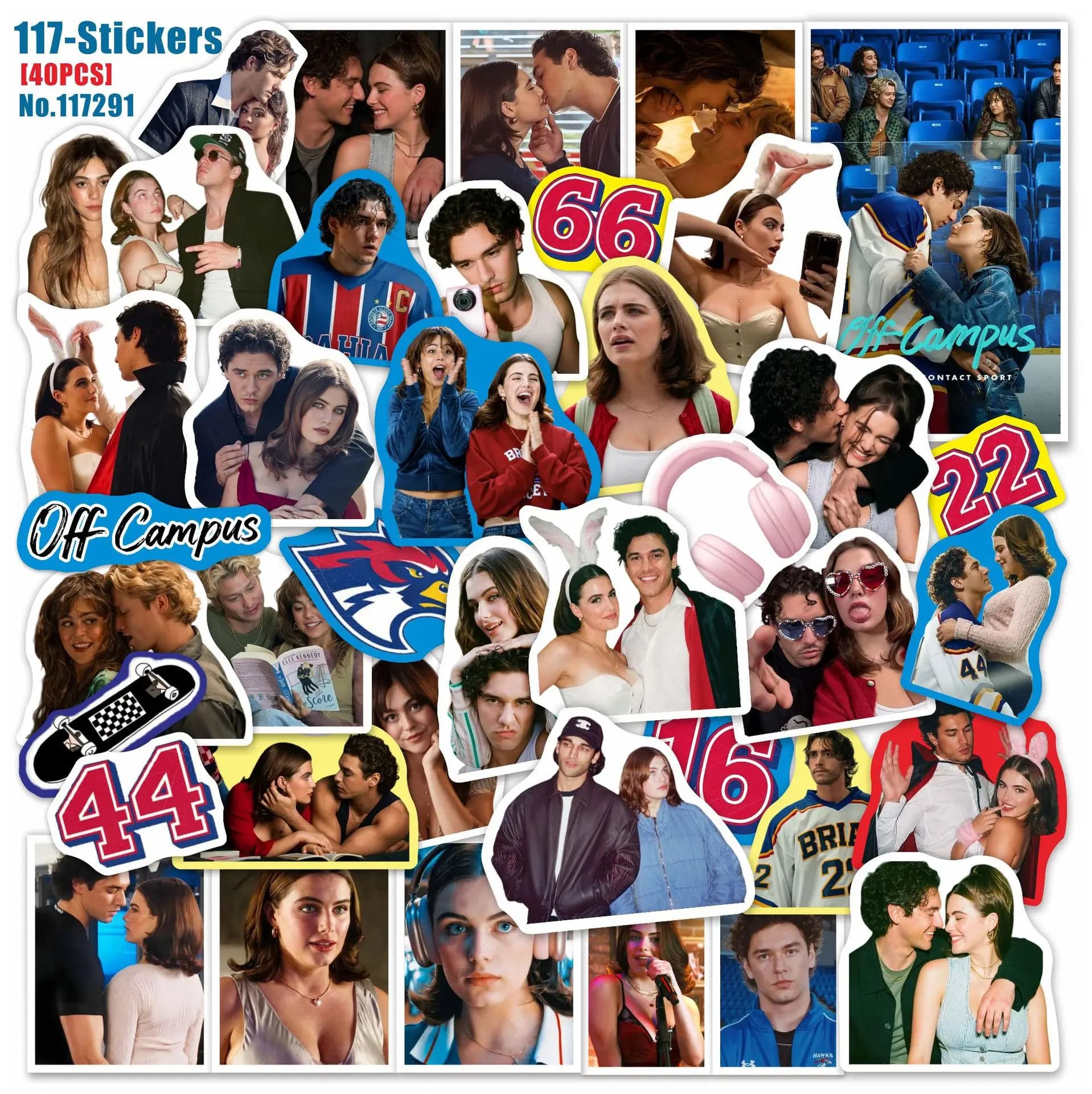 Off Campus 40PCS Sticker Set Fan TV Show Merchandise Decorative Stickers for Journaling Scrapbook Gift