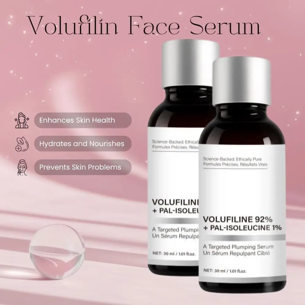Siero Viso Volufilin with Niacinamide and Hyaluronic Acid, Hydrating Serum Deep and Levigating for Dry Skin, Facial Essence