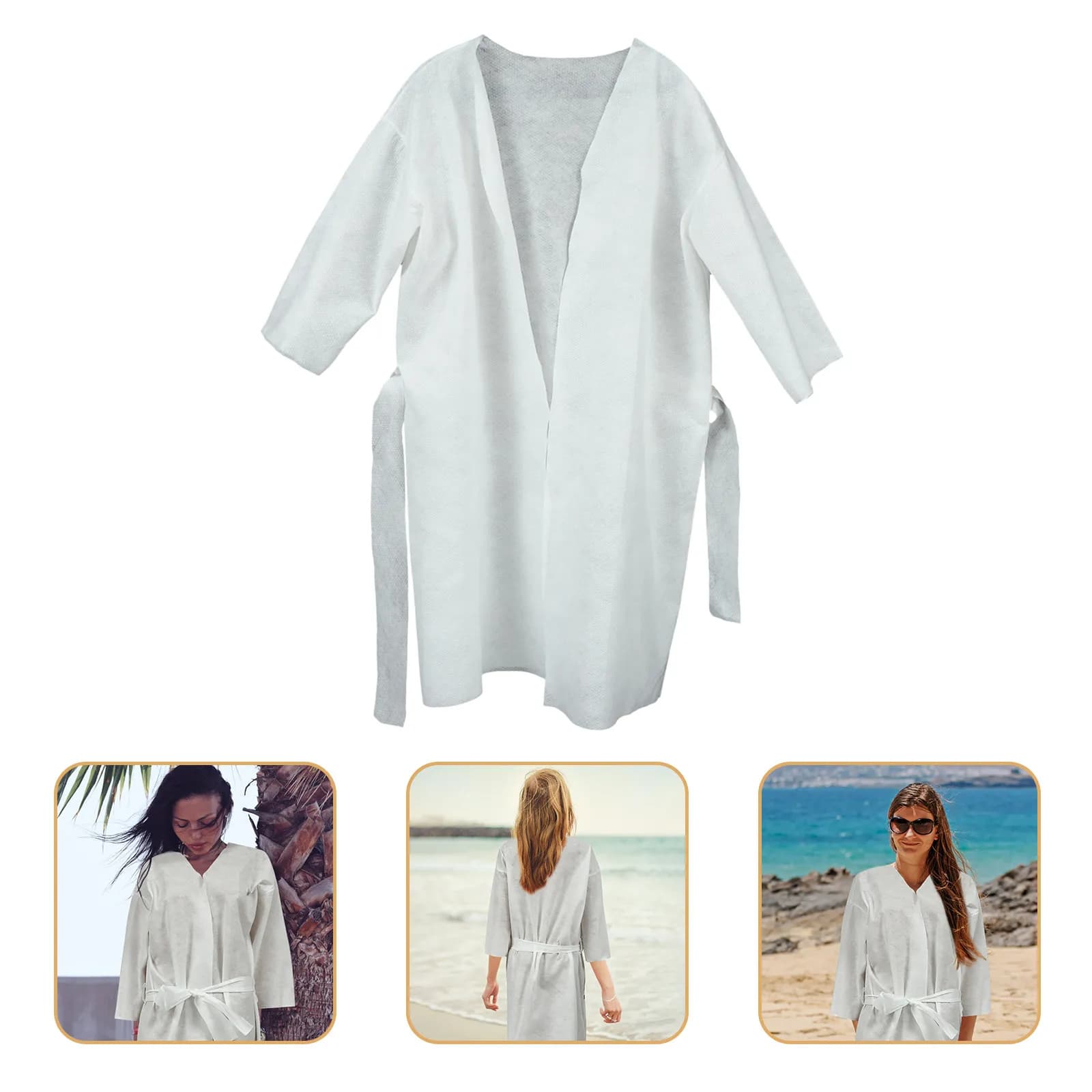 Thickened Disposable Bathrobe Soft Supple Material Single Pack Easy Carry Hygienic Guest Use Comfortable Bathing Wear
