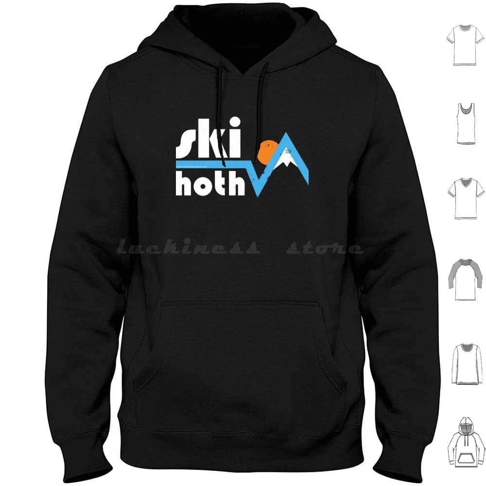 Ski Hoth Active Essential Felpa con cappuccio in cotone a maniche lunghe The Empire Strikes Back Hoth Tauntaun Wampa Sci Sci Vintage Retro Travel
