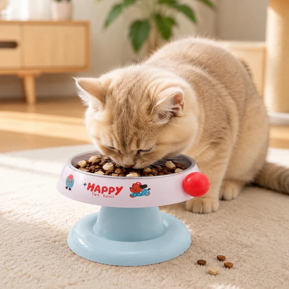 Elevated Cat Bowl Stainless Steel Liner Raised Pet Food Bowl Anti Vomit Healthy Feeding Dish Ergonomic Neck Protection Cat Bowl