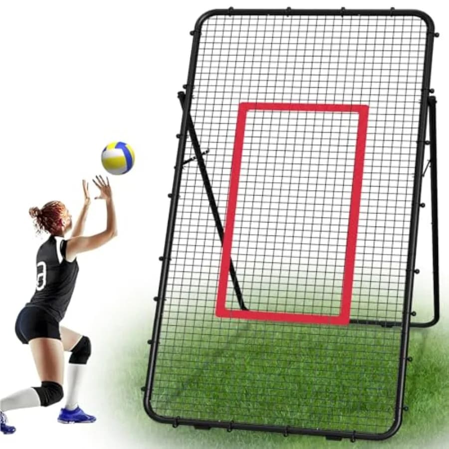 Rete da Pallavolo Regolabile 7x4 Piedi, Attrezzatura per Allenamento di Pallavolo, Lacrosse, Baseball, Calcio, Tennis, Rimbalzista da Giardino